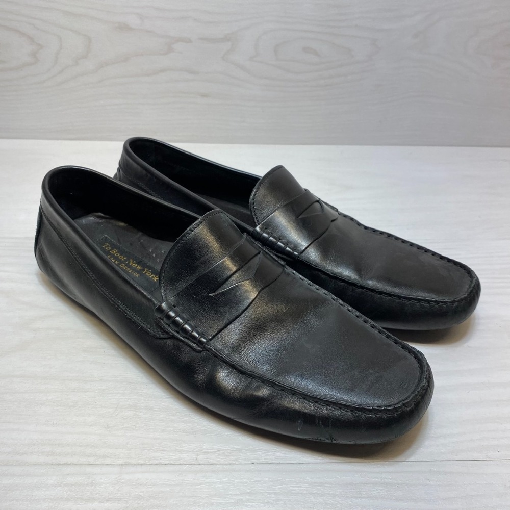 To Boot New York Adam Derrick Drivers Loafers Mens Size 11 Black Leather Slip On